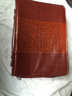 Christian Art Gifts Names of Jesus Brown Two-tone Bible / Book Cover (Large)