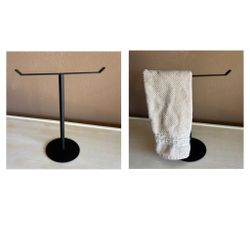Black Metal Hand Towel Stand Holder 