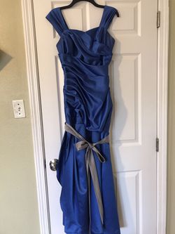Royal blue silk gown
