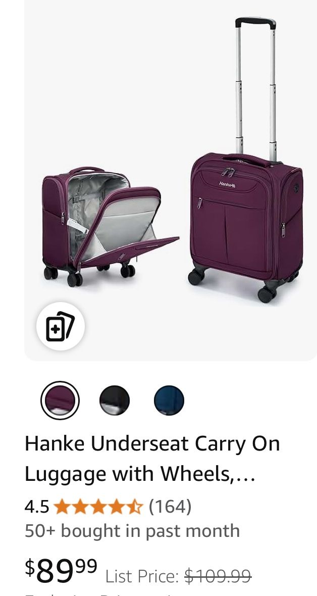 Hanke 16 Inch Underseat Carry On Luggage