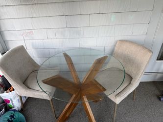 2 chair and glass table