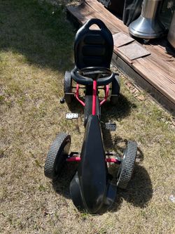 Costway Kids Pedal Go Kart 4 Wheel Ride On Toys w/ Adjustable Seat & Handbrake
