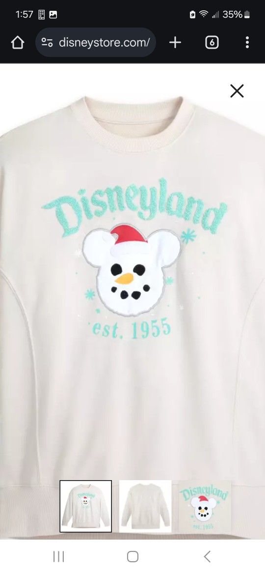 Disney Parks Snowman Crewneck Sweatshirt