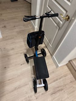 Knee Scooter for Adults for Foot Injuries, supports 300lbs Foldable Leg Knee Scooter, Adjustable Height, 13" Cozy Knee Pad, Knee Scoo