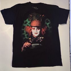 Johnny Depp Alice in Wonderland 2010 Mad Hater T-shirt Adult Size Large Disney