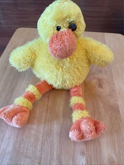 Vintage Gund Little Lemonade Duck Plush Yellow Striped Legs Stuffed Toy  loose button