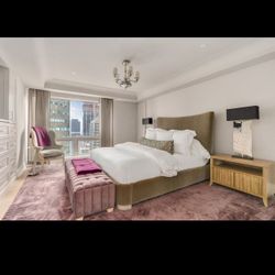 Luxury King size Bed + Mattress + 2 Night Stands