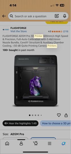 Flashforge Adventurer 5M Pro 3D Printer