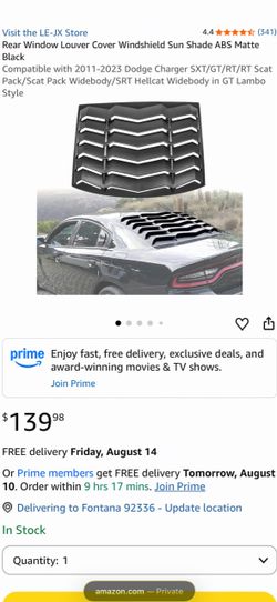 Rear Window Louver Cover Windshield Sun Shade ABS Matte Black