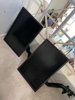 Dell UltraSharp 24" Monitors (2) + Monitor Arms (2)