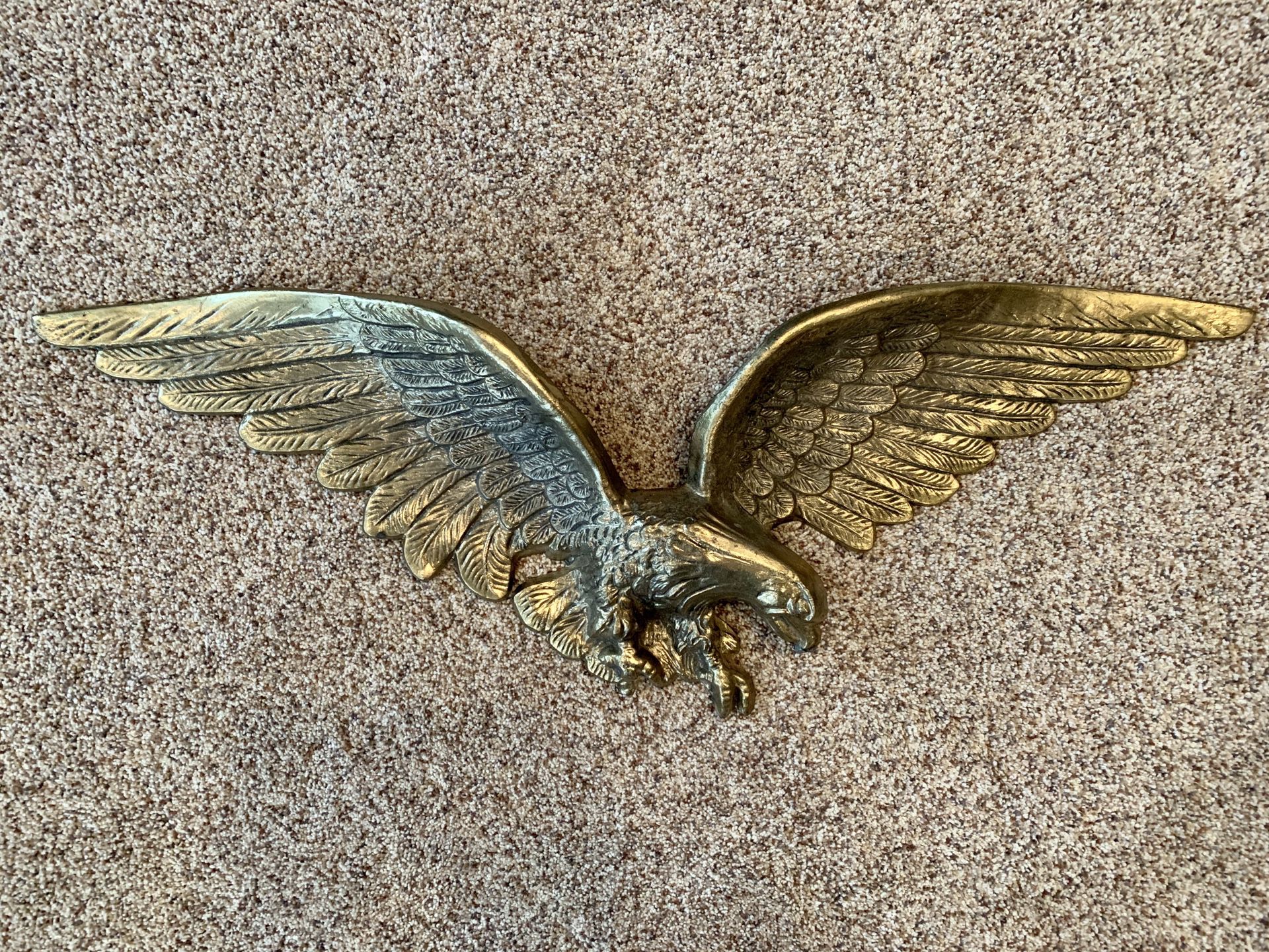 Vintage Solid Brass Eagle 29” Federal Style Wall Hanging