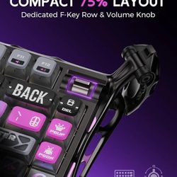 GravaStar Mercury K1 Pro Wireless Mechanical Gaming Keyboard, 75% Layout RGB Custom Keyboard, Electroplated Glossy Frame, Hot-Swappable Linear Switche