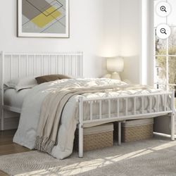 White Metal Bed Frame (Full) - Great Condition!