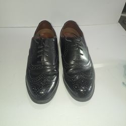 Deer Stags Kentech Mens Size 10.5 M Wingtip Shoes Black Leather