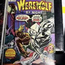 Signed Werewolf By Night Issue 32 First Appearance Of Moonknight  