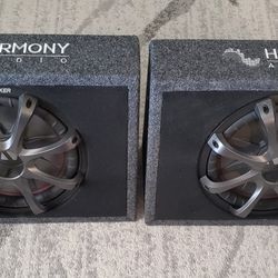 12" Kicker COMP RT SUBWOOFERS WITH KICKER GRILL GAURDS  & ENCLOSURES LIKE NEW!!