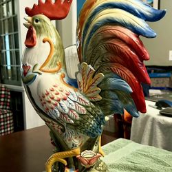 Fitz and Floyd Ceramic Rooster 18”
