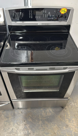 Whirlpool Electric Glass-Top Range – Stainless, 5 Elements