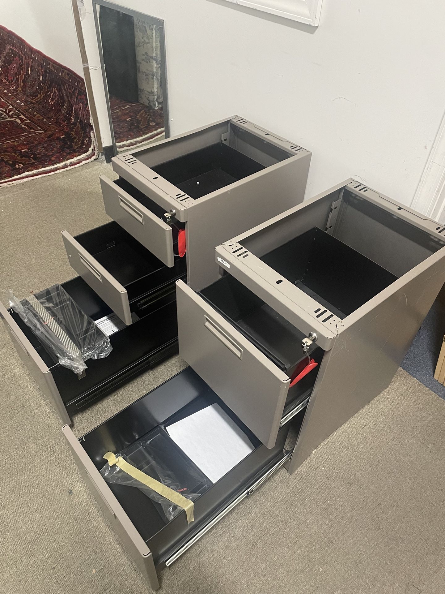 Metal Filing Cabinets Set of Two