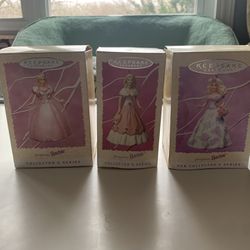 Vintage Springtime Barbie Ornaments Collection 1995,1996,1997