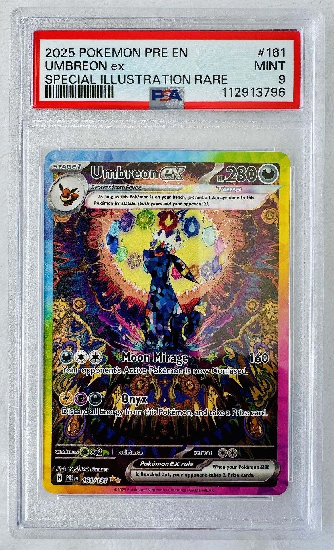 Umbreon ex SIR - 2025 Pokemon Prismatic Evolutions - PSA 9 Mint
