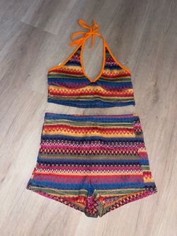 Shein large two piece set shorts and crop top