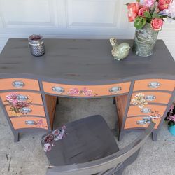 Lovely Vintage Quality Made Desk With Chair 