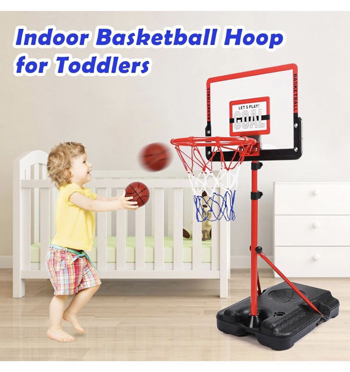 Kids Basketball Hoop Indoor Adjustable Height 3.5ft-5.5ft Mini Toddler Basketball Hoop Outdoor Indoor Basketball Goal Backyard Outside Toys