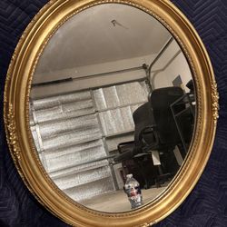 Vintage Gold Oval Mirror