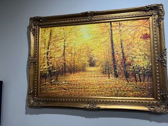 Antique oil painting - hand painted in large frame