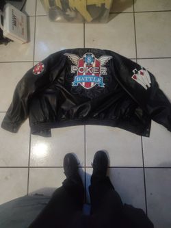 poker leather jacket