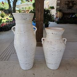 Livingroom or Porch Clay Pots Set. Planters Plants, Pottery,Talavera $190 por los 2.