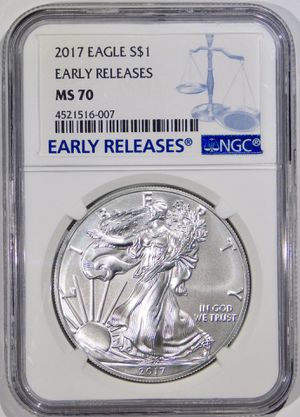 Photo 2017 American Silver Eagle NGC MS-70 Early Releases