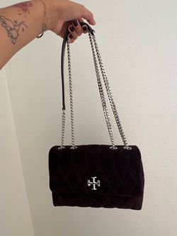 TORY BURCH Brown Suede Small Convertible Shoulder Bag