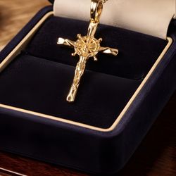 Catholic Cross Pendant Gold Plated/ Dije Cruz Católico Oro Laminado High Quality/Alta Calidad 