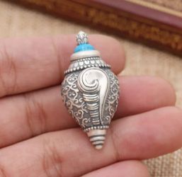 (Shipped Only) 925 Sterling Silver Vintage Tibetan Pendant Memorial Ash Urn Necklace