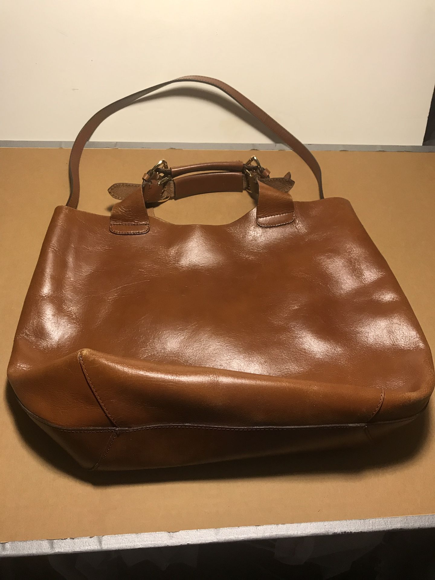 ZARO Large Leather tote bag with pouch