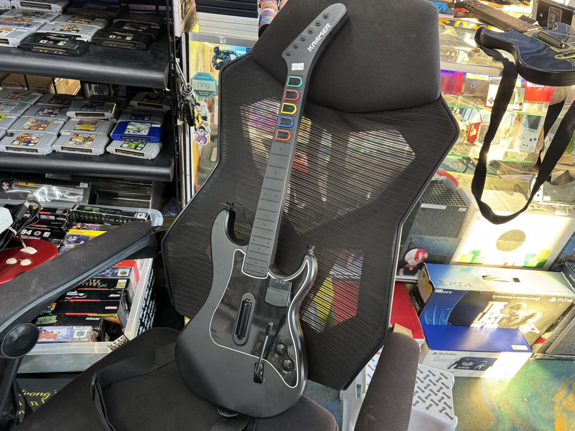 PS2 WIRELESS Guitar Hero Guitar w/dongle *Mint*