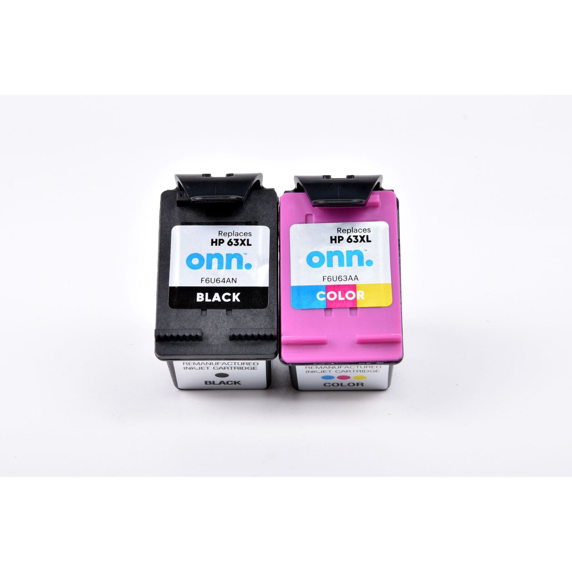Brand New onn. Remanufactured Ink Cartridge, HP 63XL Black, 63XL Tri-Color, 2 Cartridges