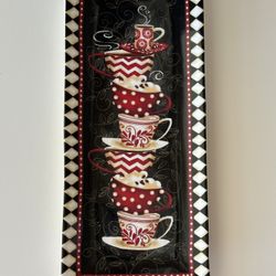 Ceramic Coffee Themed Kitchen Tray