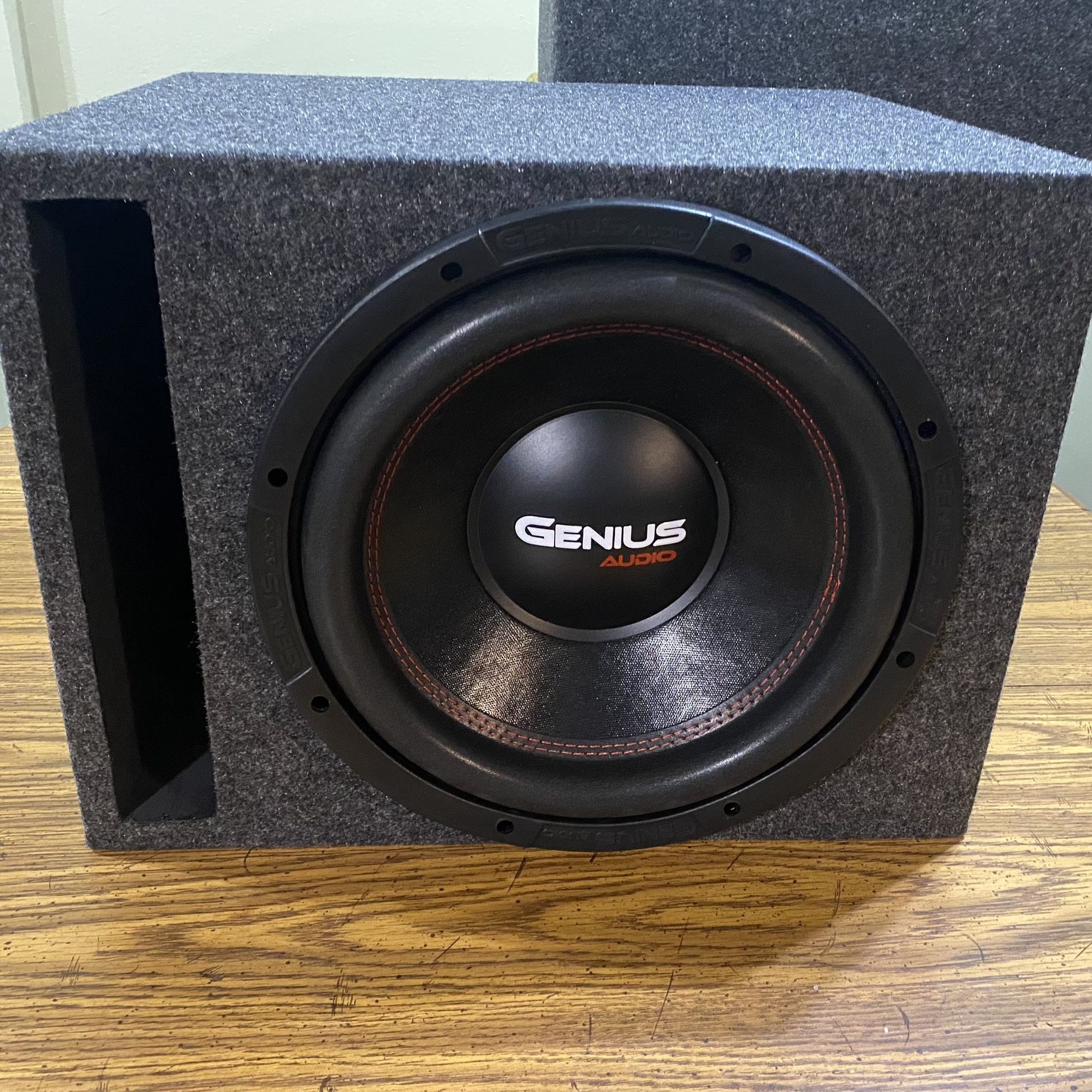 New 12” Genius Audio 800w Max Power Subwoofer + Ported Box 