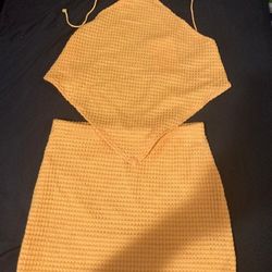 Tie Backless Bandana Hem Top & Bodycon Mini Skirt