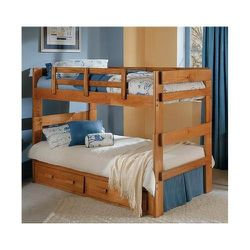 Woodcrest Dark Brown Twin Bunkbeds With 2 Bottom Drawers