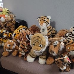 Lot Of 35 Rare And Vintage Tiger Plushies 