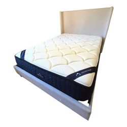 DreamCloud Mattress & Upholstered Wingback Bed Frame - [Size, e.g., Queen]
