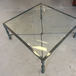 1980s Iron & Glass Coffee Table