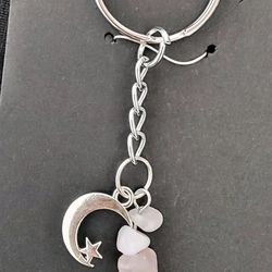 Rose quartz keychain