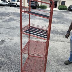 Heavy-Duty Rolling Metal Display Rack - 4 Tiers