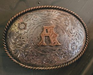Womens Initial "A" Silver Belt Buckle