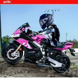 Aprilia Licensed 24V Kids Electric Motorcycle, SPink)